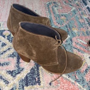 Brown leather booties